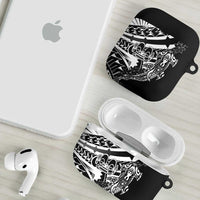 Black White Marquesas Islands AirPods Case Marquesan Matatiki Hammerhead Shark Patutiki LT14 - Polynesian Pride
