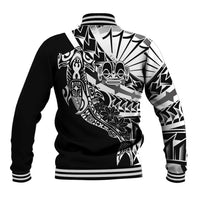 Black White Marquesas Islands Baseball Jacket Marquesan Matatiki Hammerhead Shark Patutiki - Polynesian Pride