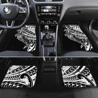 Black White Marquesas Islands Car Mats Marquesan Matatiki Hammerhead Shark Patutiki - Polynesian Pride