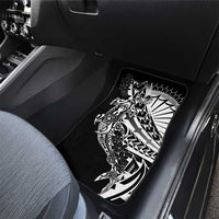 Black White Marquesas Islands Car Mats Marquesan Matatiki Hammerhead Shark Patutiki - Polynesian Pride