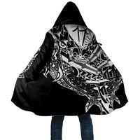 Black White Marquesas Islands Cloak Marquesan Matatiki Hammerhead Shark Patutiki - Polynesian Pride