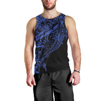 Blue Marquesas Islands Men Tank Top Marquesan Matatiki Hammerhead Shark Patutiki - Polynesian Pride