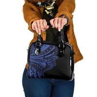 Blue Marquesas Islands Shoulder Handbag Marquesan Matatiki Hammerhead Shark Patutiki - Polynesian Pride