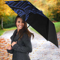 Blue Marquesas Islands Umbrella Marquesan Matatiki Hammerhead Shark Patutiki - Polynesian Pride