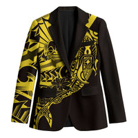 Yellow Marquesas Islands Blazer Marquesan Matatiki Hammerhead Shark Patutiki - Polynesian Pride