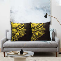Yellow Marquesas Islands Pillow Cover Marquesan Matatiki Hammerhead Shark Patutiki - Polynesian Pride