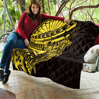 Yellow Marquesas Islands Quilt Marquesan Matatiki Hammerhead Shark Patutiki - Polynesian Pride