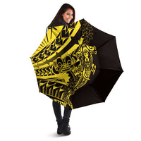 Yellow Marquesas Islands Umbrella Marquesan Matatiki Hammerhead Shark Patutiki - Polynesian Pride