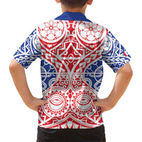 Austral Islands Kid Hawaiian Shirt Tuhaa Pae Penu Stars Necklace Red - Polynesian Pride