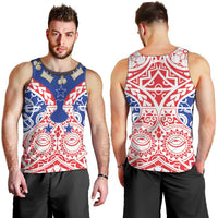 Austral Islands Men Tank Top Tuhaa Pae Penu Stars Necklace Red - Polynesian Pride