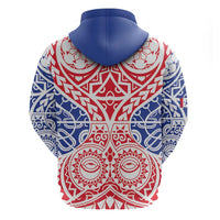 Austral Islands Zip Hoodie Tuhaa Pae Penu Stars Necklace Red - Polynesian Pride