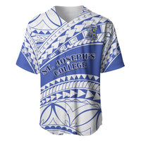 Personalised Samoa St Josephs College Baseball Jersey Marist Brothers Samoan Pattern LT14 Blue - Polynesian Pride
