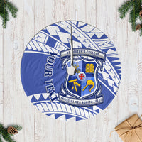 Personalised Samoa St Joseph's College Tree Skirt Marist Brothers Samoan Pattern LT14 Casual Tree Skirts Blue - Polynesian Pride