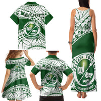 Personalised Samoa Faleata College Family Matching Tank Maxi Dress and Hawaiian Shirt Samoan Pattern LT14 - Polynesian Pride