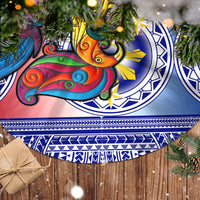 Personalised Philippines Tree Skirt Filipino Sarimanok With Polynesian Tattoo LT14 - Polynesian Pride
