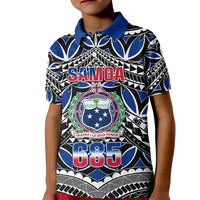 Samoa 685 Kid Polo Shirt Samoan Coat Of Arms Simple Style LT14 Kid Blue - Polynesian Pride