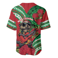 Mele Kalikimaka Hawaii Baseball Jersey Mongoose Santa With Ohia Lehua LT14 - Polynesian Pride
