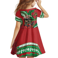 Mele Kalikimaka Hawaii Family Matching Short Sleeve Bodycon Dress and Hawaiian Shirt Mongoose Santa With Ohia Lehua LT14 - Polynesian Pride