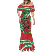 Mele Kalikimaka Hawaii Mermaid Dress Mongoose Santa With Ohia Lehua
