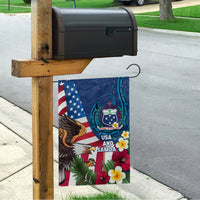 United States And Samoa Garden Flag USA Flag Eagle Mix Samoan Coat Of Arms LT14 - Polynesian Pride