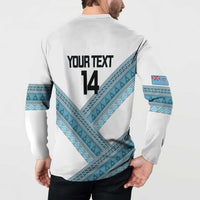 Custom Fiji Tapa Rugby 2025 Button Sweatshirt Go Champions Fijiana