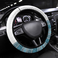 Fiji Tapa Rugby 2025 Steering Wheel Cover Go Champions Fijiana LT14 Universal Fit White - Polynesian Pride
