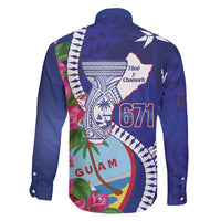 Biba Guam Liberation Day Family Matching Short Sleeve Bodycon Dress and Hawaiian Shirt Tano y Chamoru Latte Stone Blue