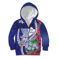 Biba Guam Liberation Day Kid Hoodie Tano y Chamoru Latte Stone Blue