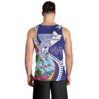 Biba Guam Liberation Day Men Tank Top Tano y Chamoru Latte Stone Blue