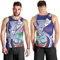 Biba Guam Liberation Day Men Tank Top Tano y Chamoru Latte Stone Blue