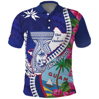 Biba Guam Liberation Day Polo Shirt Tano y Chamoru Latte Stone Blue
