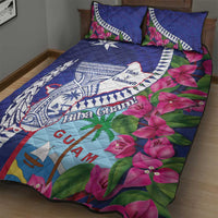 Biba Guam Liberation Day Quilt Bed Set Tano y Chamoru Latte Stone Blue