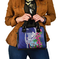 Biba Guam Liberation Day Shoulder Handbag Tano y Chamoru Latte Stone Blue