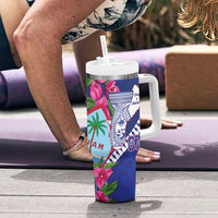 Biba Guam Liberation Day Tumbler With Handle Tano y Chamoru Latte Stone Blue