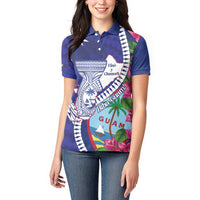Biba Guam Liberation Day Women Polo Shirt Tano y Chamoru Latte Stone Blue