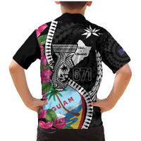 Biba Guam Liberation Day Family Matching Mermaid Dress and Hawaiian Shirt Tano y Chamoru Latte Stone Black