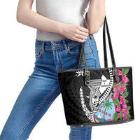 Biba Guam Liberation Day Leather Tote Bag Tano y Chamoru Latte Stone Black