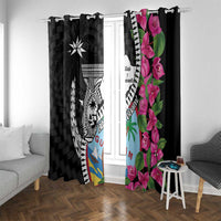 Biba Guam Liberation Day Window Curtain Tano y Chamoru Latte Stone Black