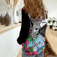 Biba Guam Liberation Day Women Casual Shirt Tano y Chamoru Latte Stone Black