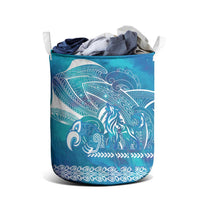 Kuri Dog Waka New Zealand Matariki Laundry Basket Ocean Sharks Maori Tattoo