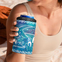 Kuri Dog Waka New Zealand Matariki 4 in 1 Can Cooler Tumbler Ocean Sharks Maori Tattoo
