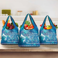 Kuri Dog Waka New Zealand Matariki Grocery Bag Ocean Sharks Maori Tattoo