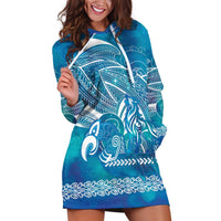 Kuri Dog Waka New Zealand Matariki Hoodie Dress Ocean Sharks Maori Tattoo