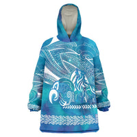 Kuri Dog Waka New Zealand Matariki Wearable Blanket Hoodie Ocean Sharks Maori Tattoo