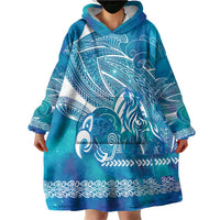 Kuri Dog Waka New Zealand Matariki Wearable Blanket Hoodie Ocean Sharks Maori Tattoo