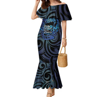 Tuna Eel New Zealand Matariki Family Matching Mermaid Dress and Hawaiian Shirt He Piko He Taniwha Maori Pattern