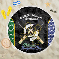 Personalised South Sea Islanders National Recognition Day Beach Blanket Australia Aboriginal Vanuatu Pig Tusk