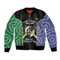 Personalised South Sea Islanders National Recognition Day Bomber Jacket Australia Aboriginal Vanuatu Pig Tusk LT14 Unisex Black - Polynesian Pride