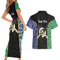Personalised South Sea Islanders National Recognition Day Couples Matching Short Sleeve Bodycon Dress and Hawaiian Shirt Australia Aboriginal Vanuatu Pig Tusk