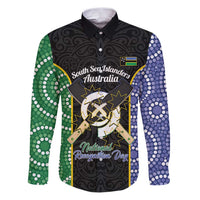 Personalised South Sea Islanders National Recognition Day Family Matching Puletasi and Hawaiian Shirt Australia Aboriginal Vanuatu Pig Tusk LT14 Dad's Shirt - Long Sleeve Black - Polynesian Pride